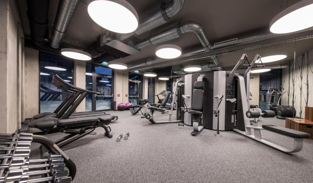 Fitness centrum a/nebo fitness zařízení v ubytování Hotel Der Waldhof
