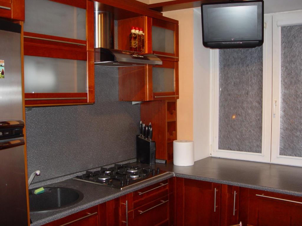 Nhà bếp/bếp nhỏ tại Apartment on Prospekt Masherova 26