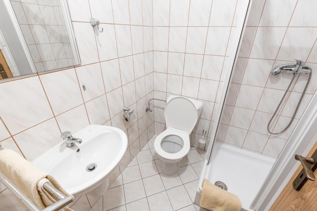 Koupelna v ubytování Hotel Gradl