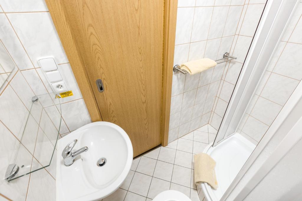 Koupelna v ubytování Hotel Gradl