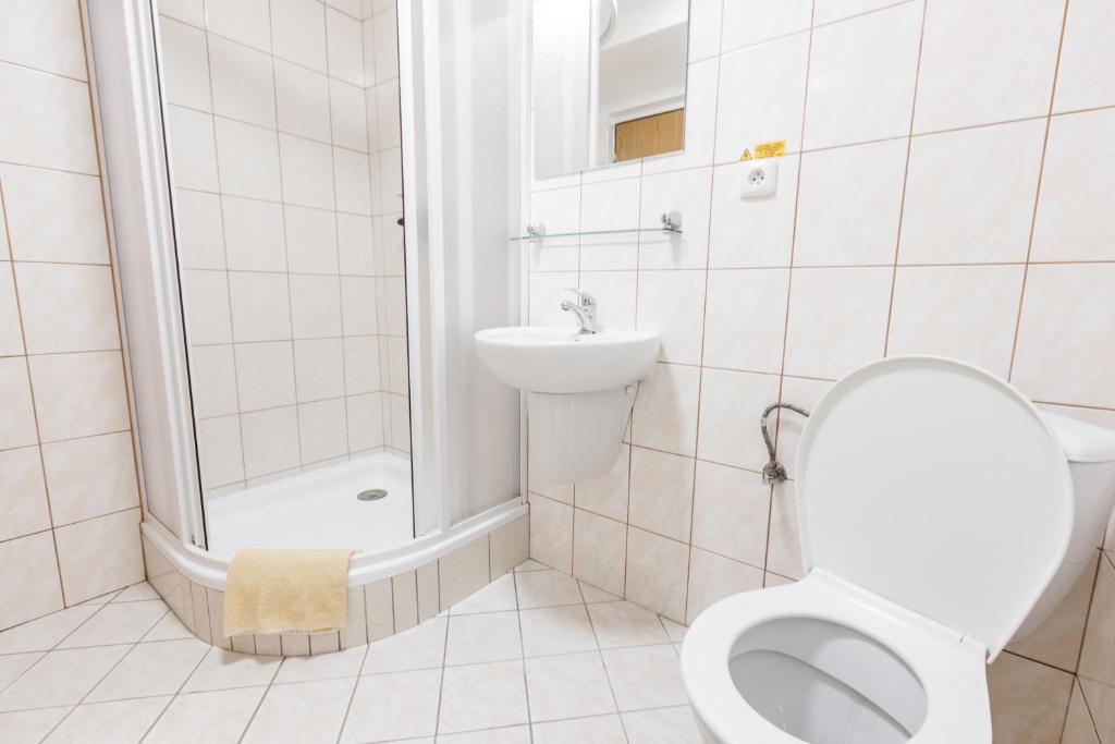 Koupelna v ubytování Hotel Gradl