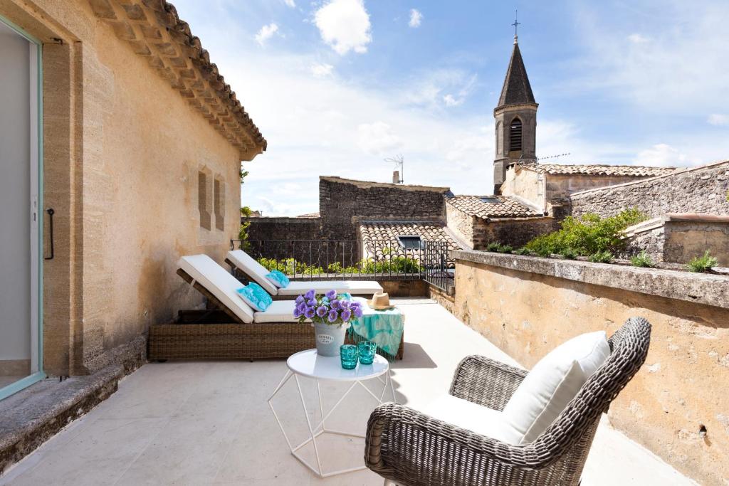 Posezení v ubytování Le Vieux Castillon