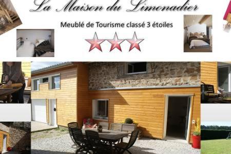 a collage of pictures of a house with stars at Le Limonadier in Prunière