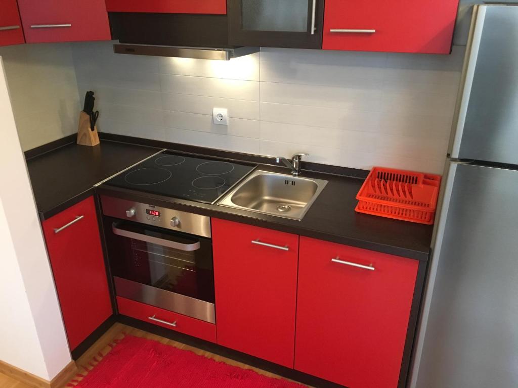 Kuchyň nebo kuchyňský kout v ubytování Apartment Tihana