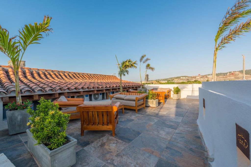 Balkón nebo terasa v ubytování Getsemani Cartagena Hotel