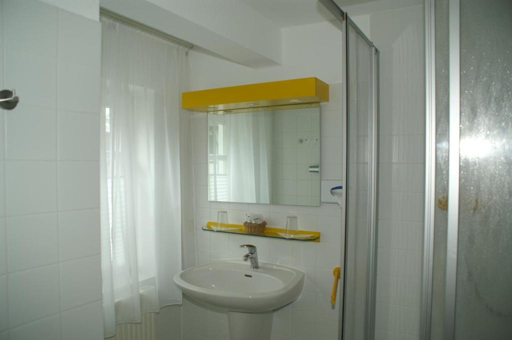 Koupelna v ubytování Hotel Strandpavillon