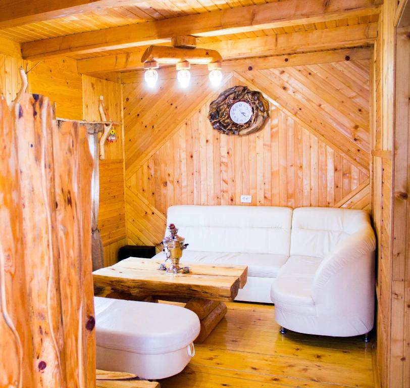 Koupelna v ubytování Dachna Sadyba PB