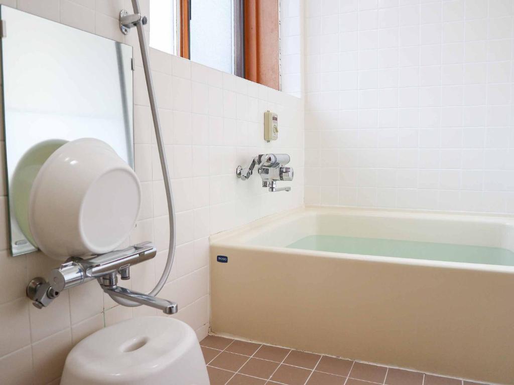 Koupelna v ubytování Canadian Loghouse Inn AzuminoYujin