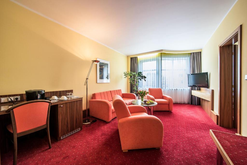 TV a/nebo společenská místnost v ubytování Hotel Jana