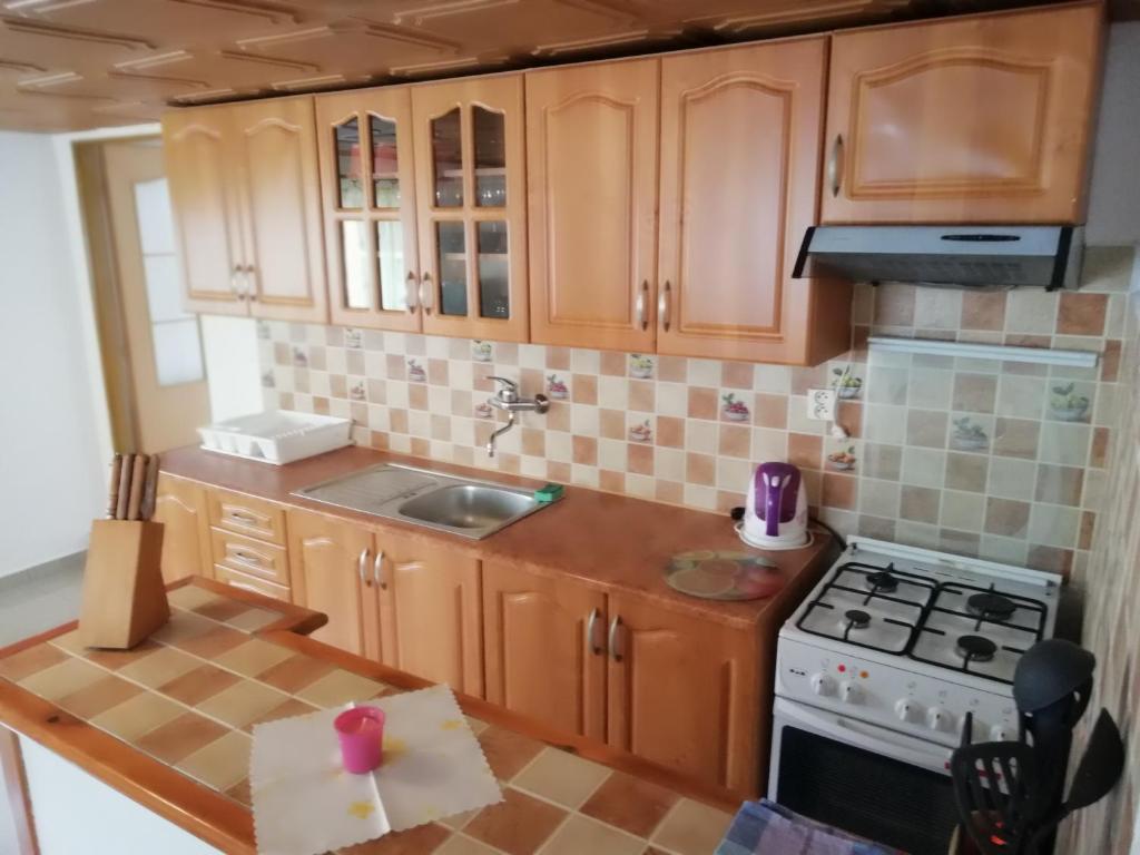 Kuchyň nebo kuchyňský kout v ubytování Domino