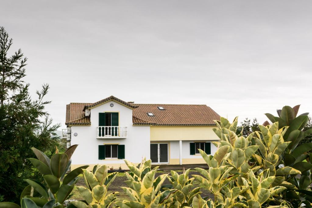 a white house with a cactus at Estalagem Pico D'Agua in Livramento