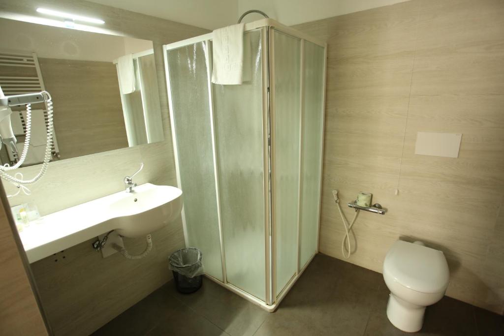 Koupelna v ubytování Hotel Eubea