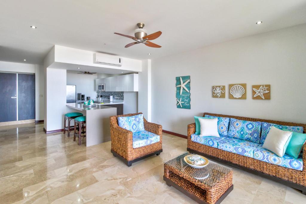 Posezení v ubytování Breakwater Point 602