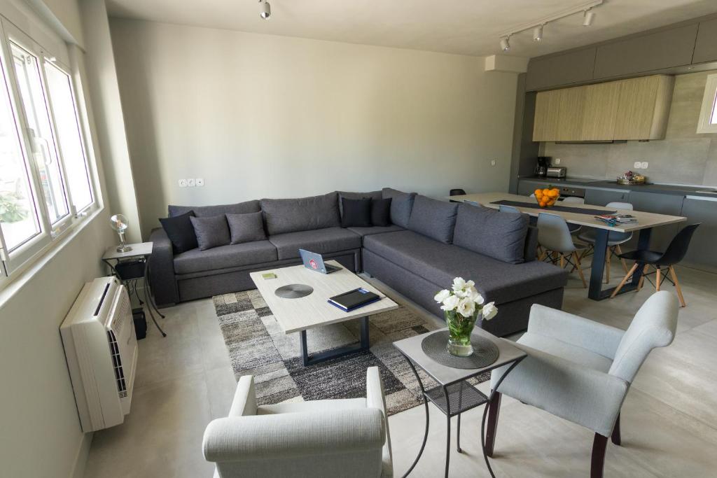 Część wypoczynkowa w obiekcie Amera - Troumpas Family Apartments