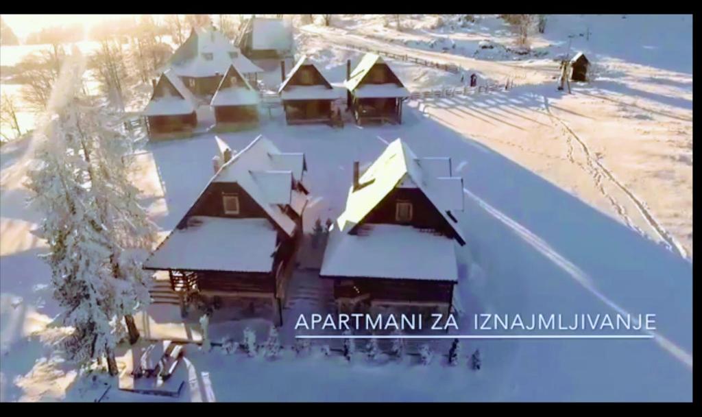 an aerial view of a resort in the snow at Lodge Nagramak in Sekulić 