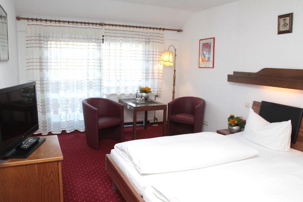 TV a/nebo společenská místnost v ubytování Hotel an der Sonne & Restaurant Zum Schneiger