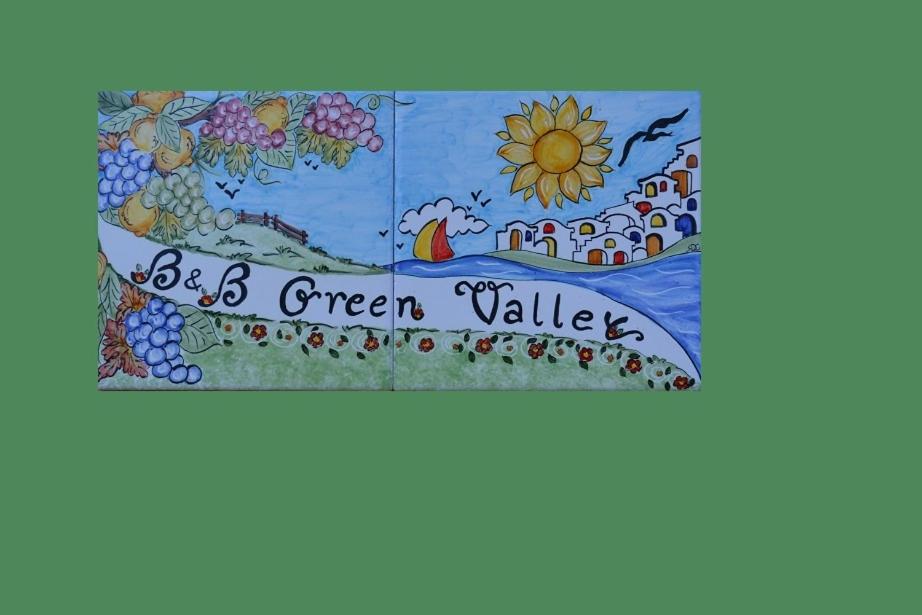 サレルノにあるb&b Green Valleyのブドウと花の緑の谷の絵