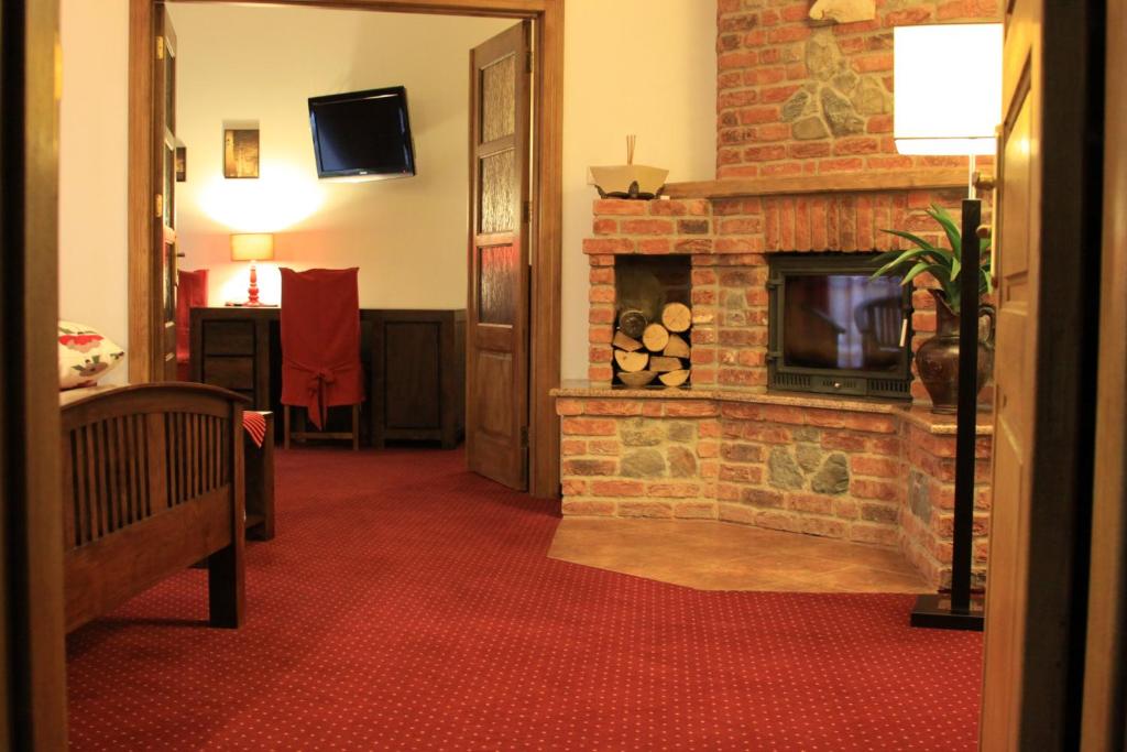 TV a/nebo společenská místnost v ubytování Hotel Polak