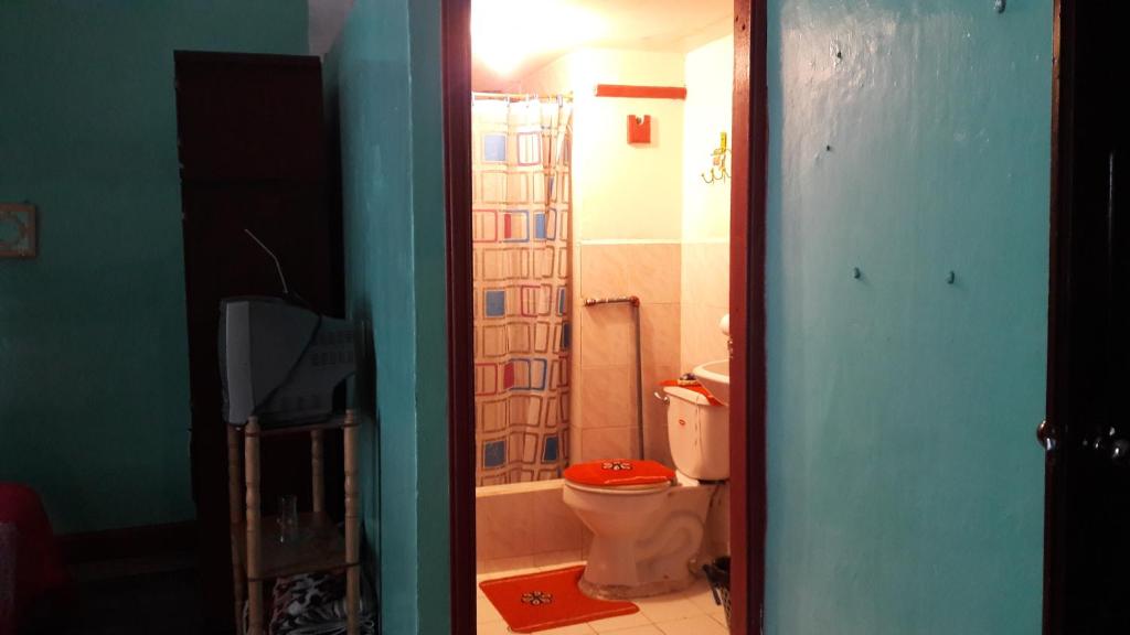 Koupelna v ubytování Hostal La Chorrera