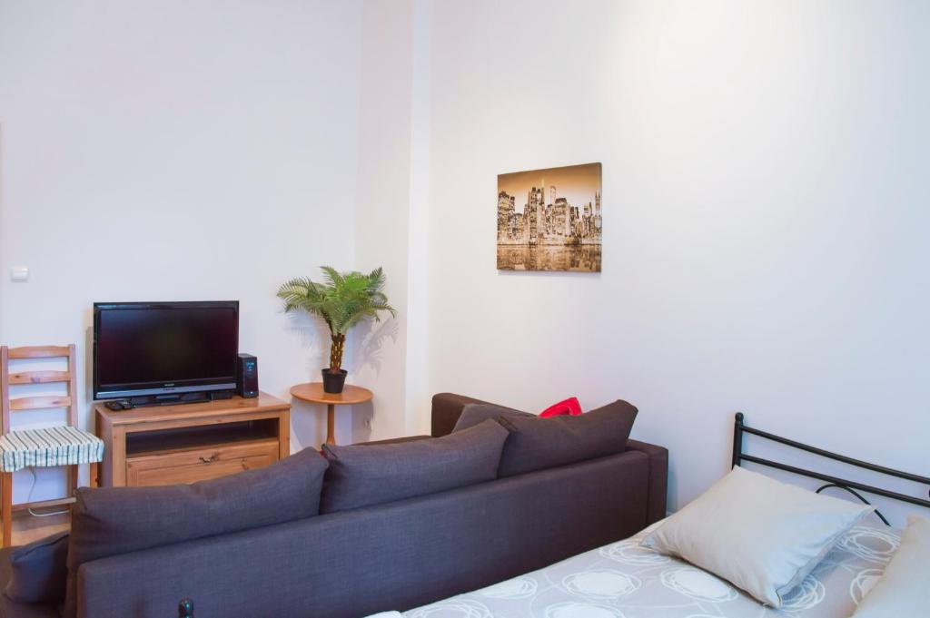 Televízia a/alebo spoločenská miestnosť v ubytovaní Modern Apartments Opatovická