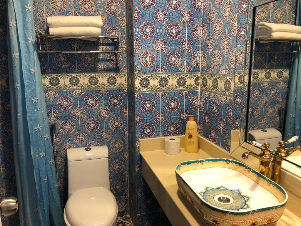 Koupelna v ubytování Hotel Hilal