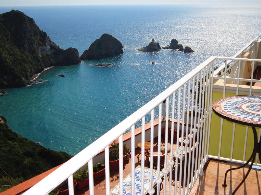 a balcony with a view of the ocean at Le Case dei Pescatori - Mare Blu in Ponza