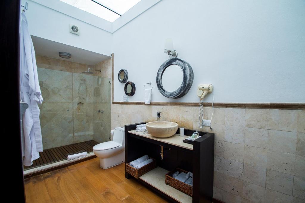 Koupelna v ubytování Hotel Boutique Hacienda Guadalupe