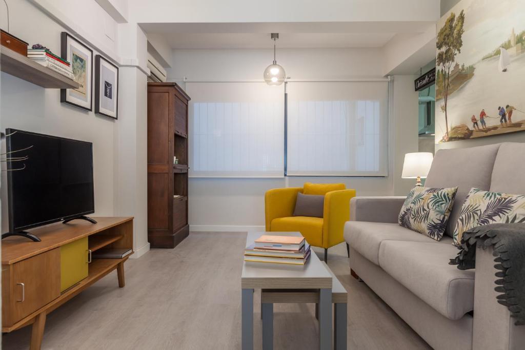 TV a/nebo společenská místnost v ubytování Atelier Plaza Nueva Plus