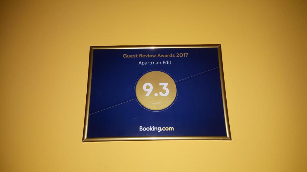 Certifikát, hodnocení, plakát nebo jiný dokument vystavený v ubytování Apartman Edit