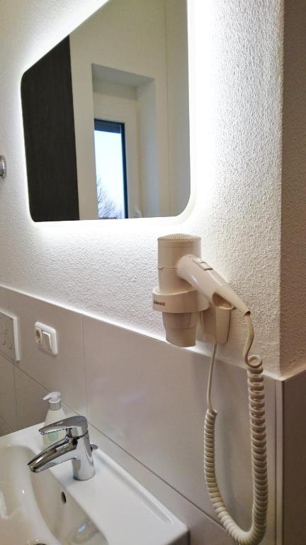Koupelna v ubytování Gästehaus Langhammer