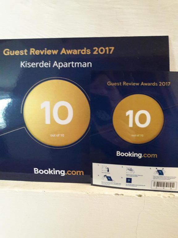 Certifikát, ocenenie alebo iný dokument vystavený v ubytovaní Kiserdei Apartman