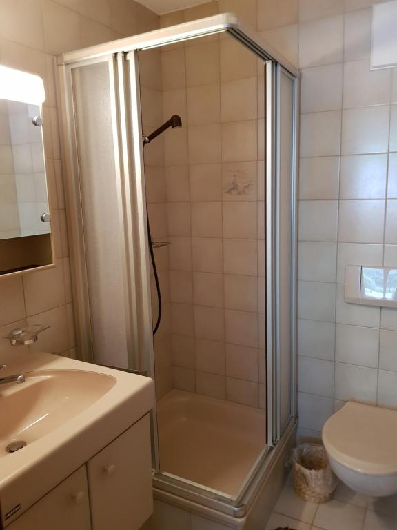 Koupelna v ubytování Bärgecho