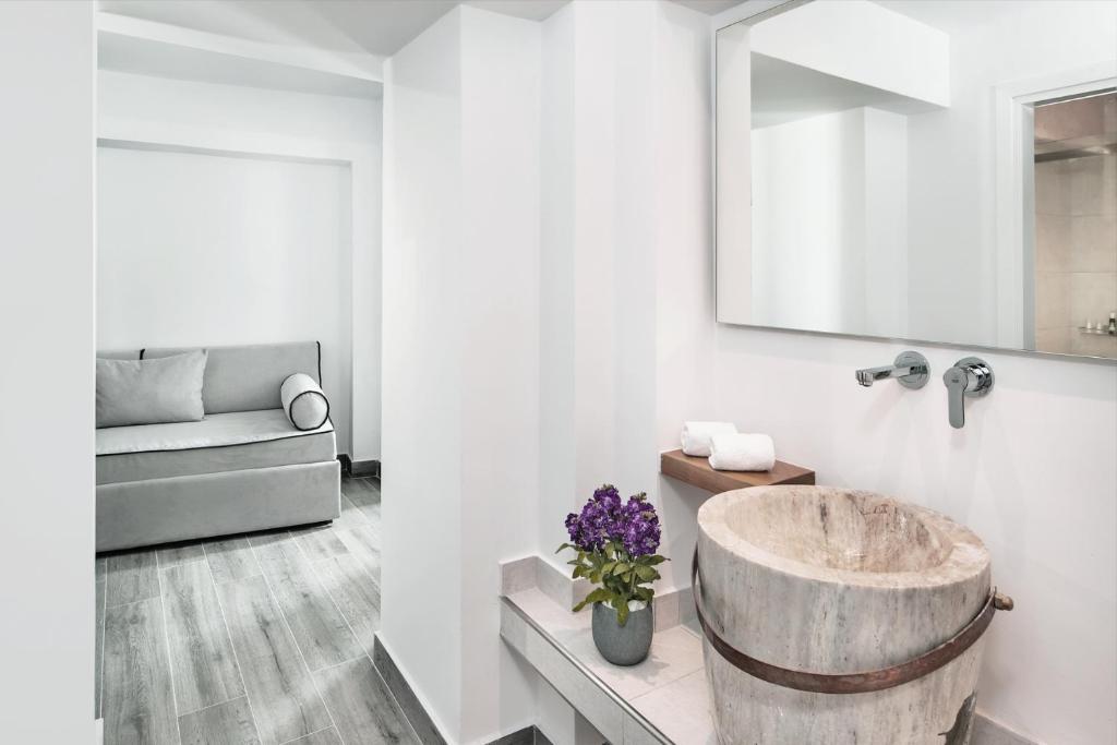 Koupelna v ubytování Hotel Thireas