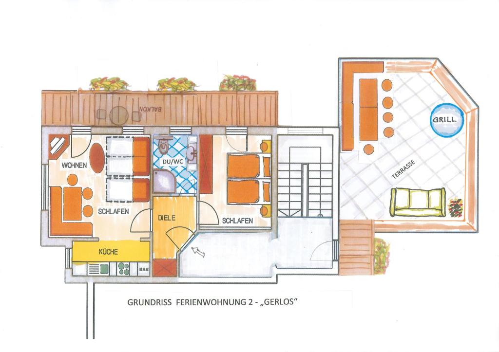 Půdorys ubytování Ferienwohnung Ausblick Zillertal