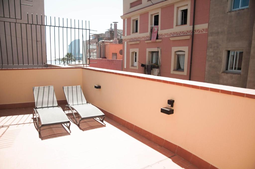 Balkón nebo terasa v ubytování Barcelona Beach Apartments