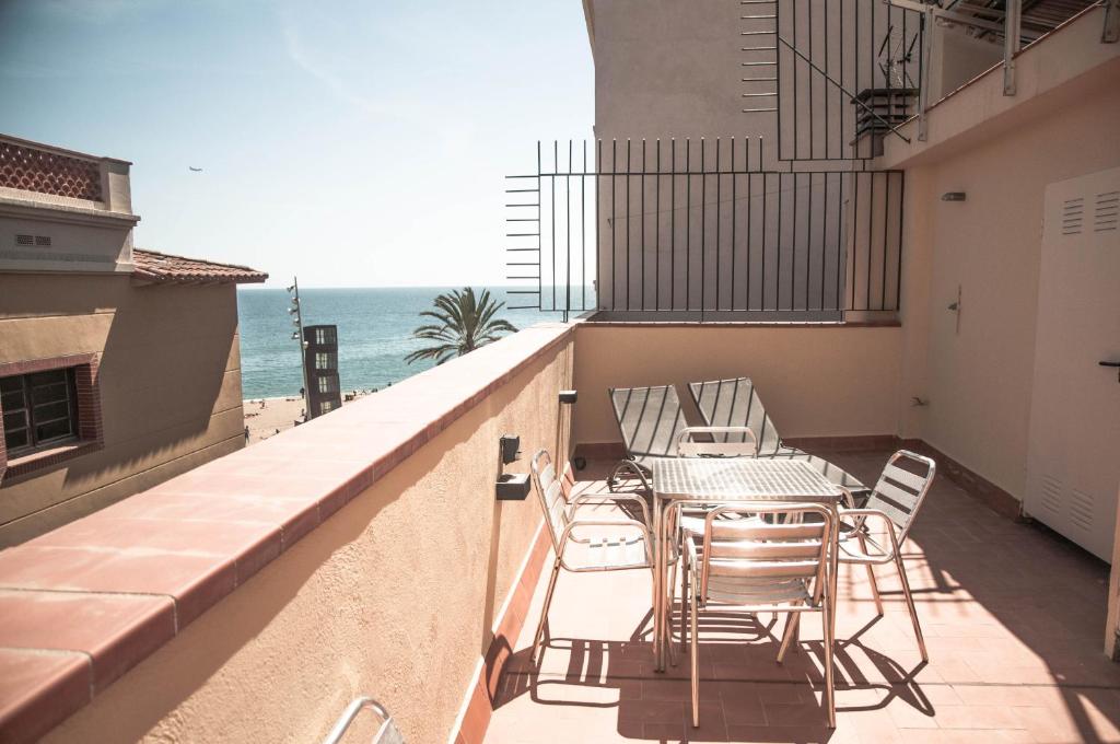 Balkón nebo terasa v ubytování Barcelona Beach Apartments
