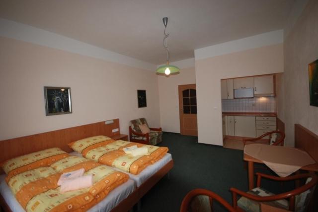 Postel nebo postele na pokoji v ubytování Penzion Růže
