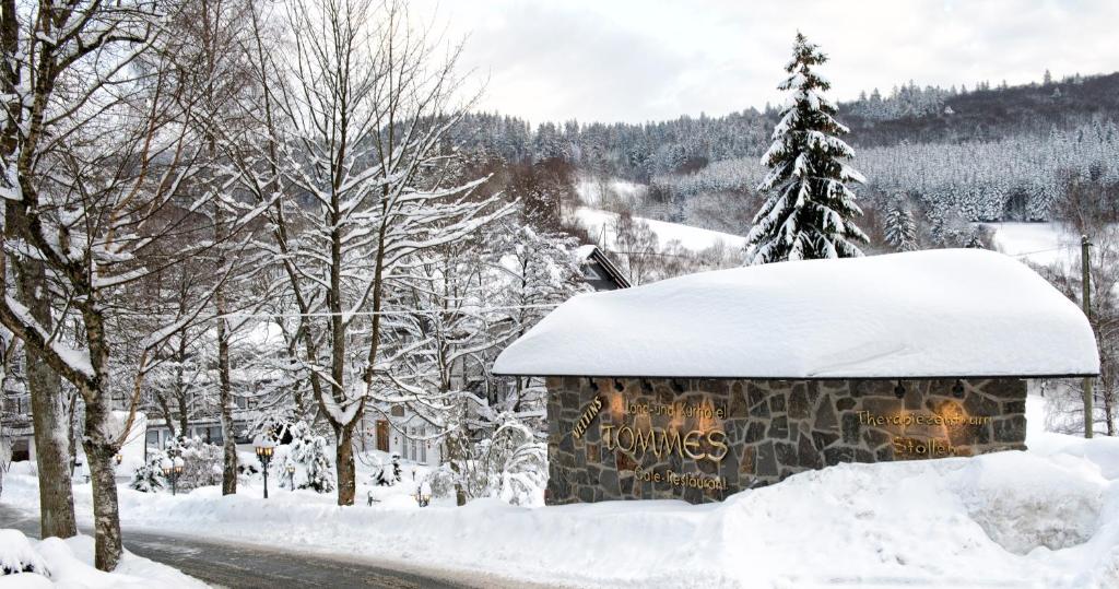 Tommes Gästehaus Zur Mühle v zimě