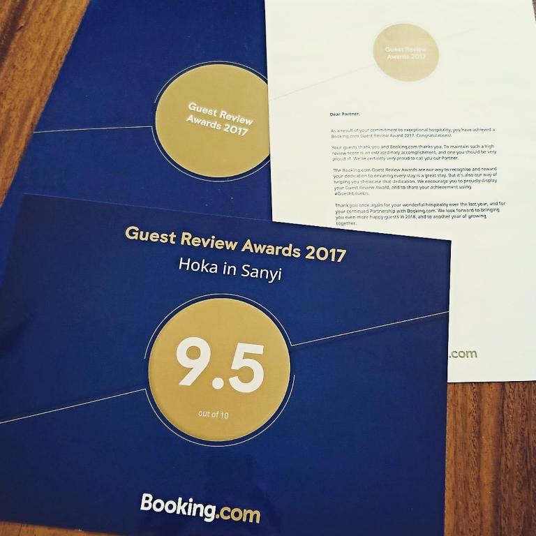 Certifikát, hodnocení, plakát nebo jiný dokument vystavený v ubytování Hoka in Sanyi