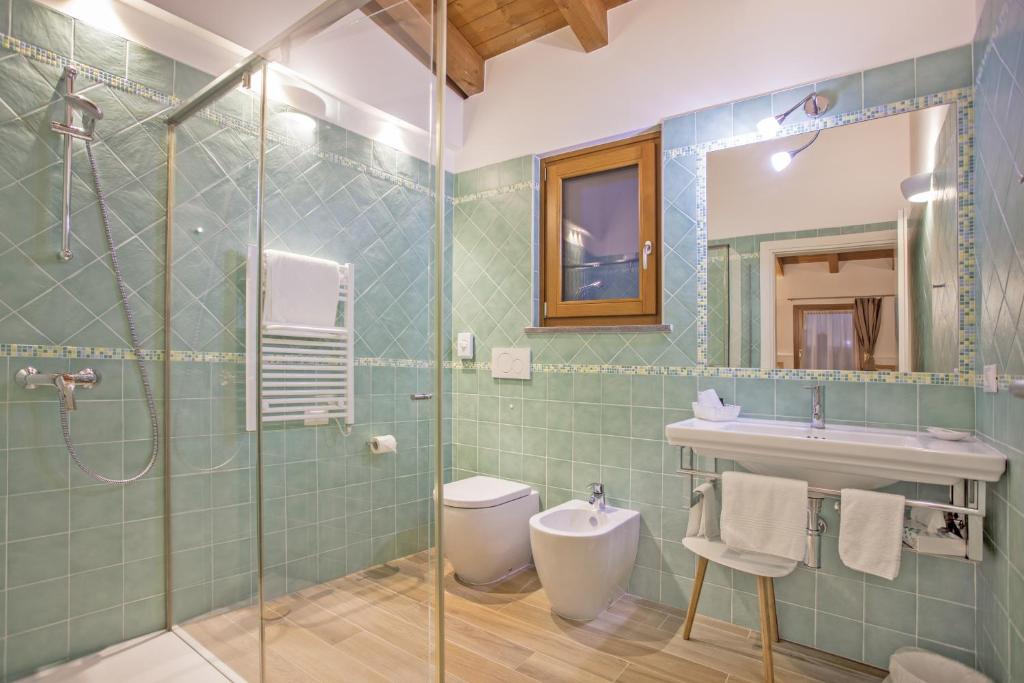 Koupelna v ubytování Agriturismo Cjargnei