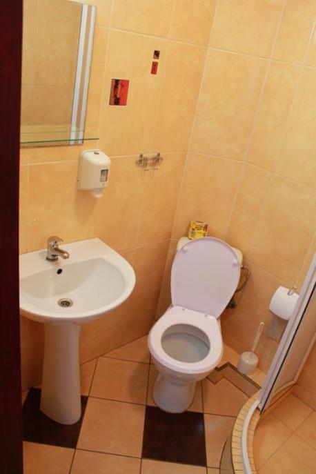 Koupelna v ubytování City Hostel