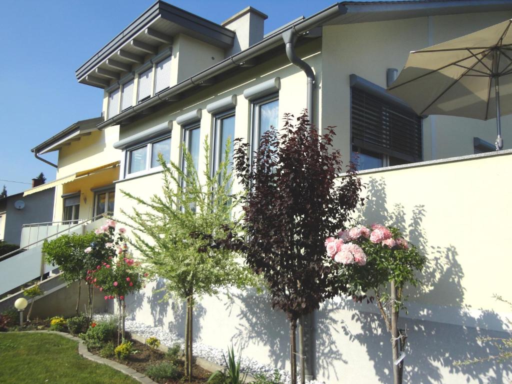 a house with some plants in front of it at Appartementhaus Elfi in Barnbäch