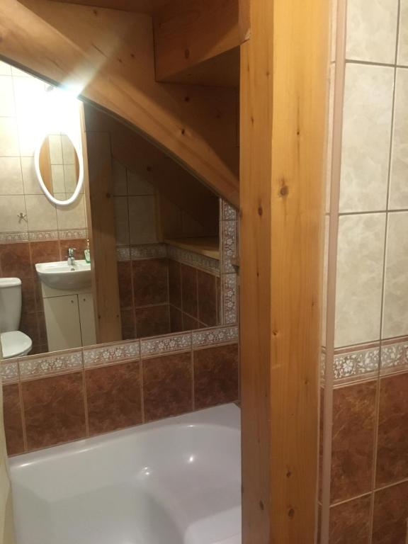 Kúpeľňa v ubytovaní Domek u Mikołaja