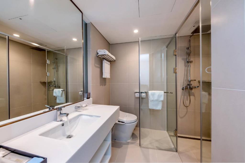Koupelna v ubytování Hotel Sirius