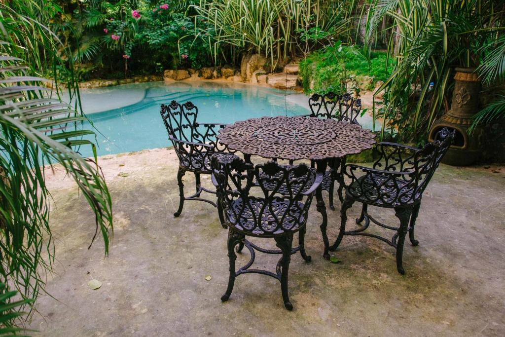 Bazén v ubytování Hacienda Xcaret nebo v jeho okolí