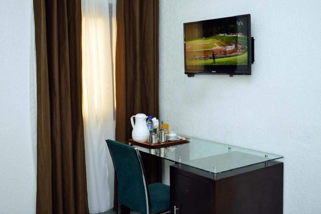 TV a/nebo společenská místnost v ubytování Hotel le Pelican