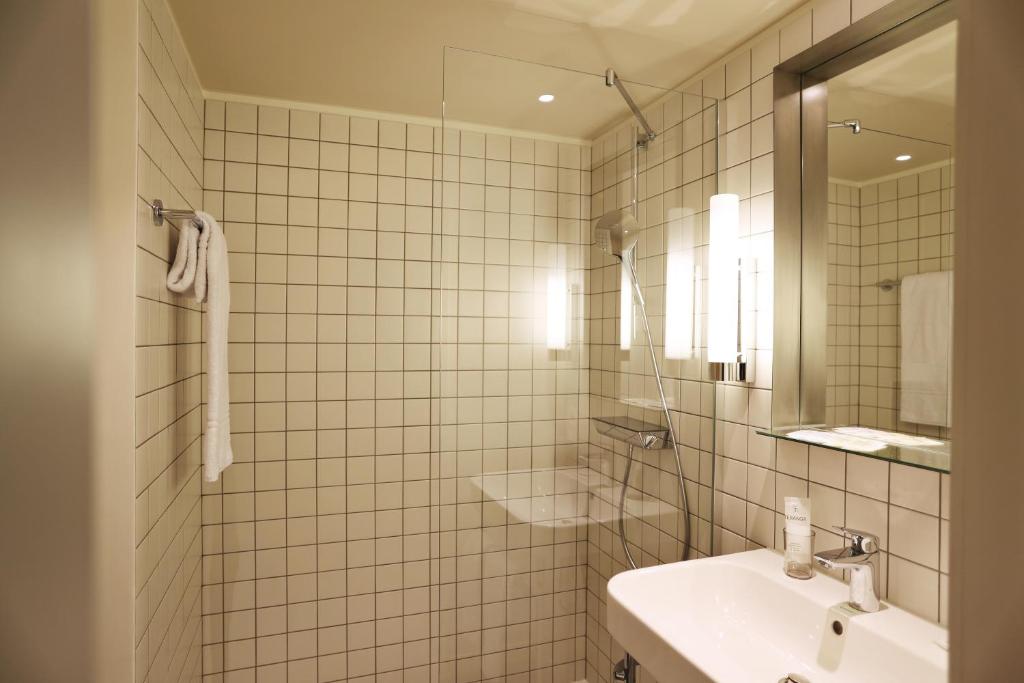 Koupelna v ubytování Hotel Van Belle