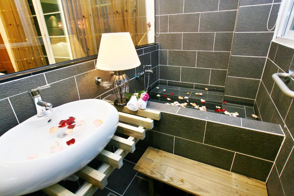 Koupelna v ubytování Shan Quan Zhi Lian Homestay