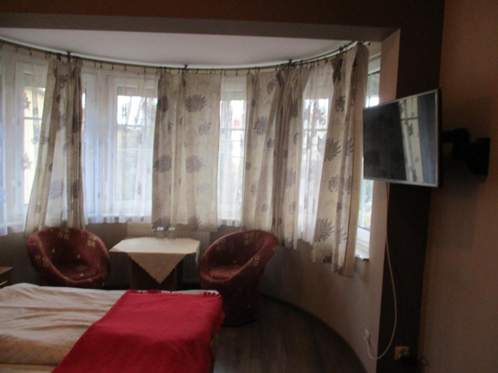 Telewizja i/lub zestaw kina domowego w obiekcie Hotel Pod Platanami