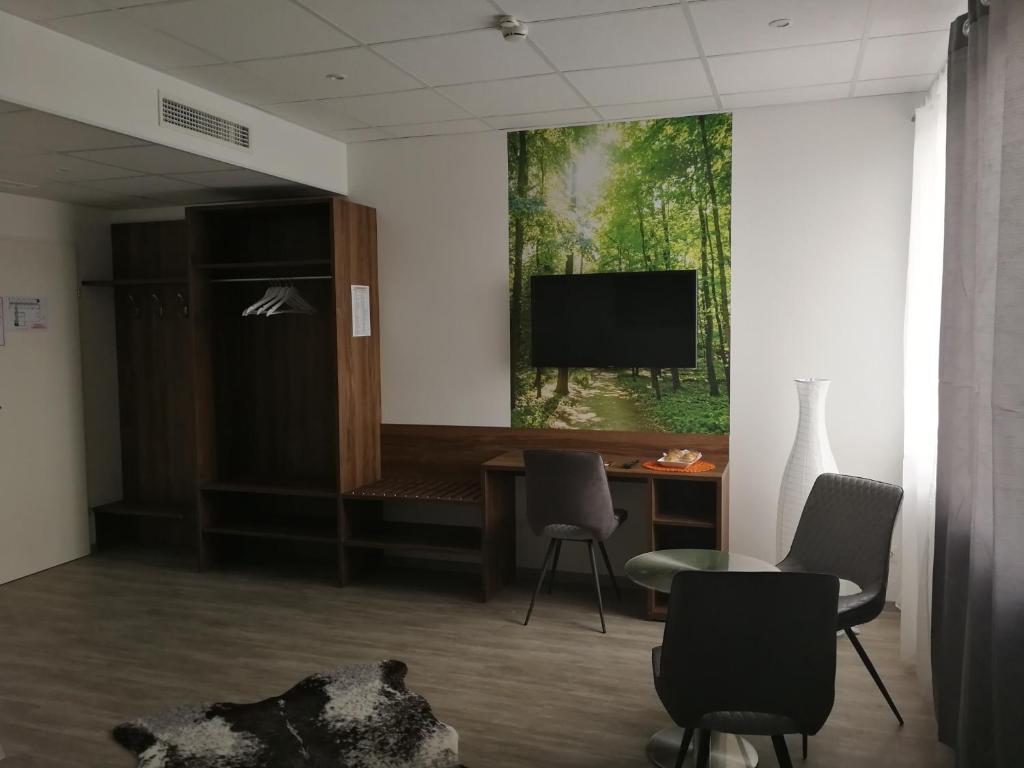 TV a/nebo společenská místnost v ubytování Nemetz-Motel
